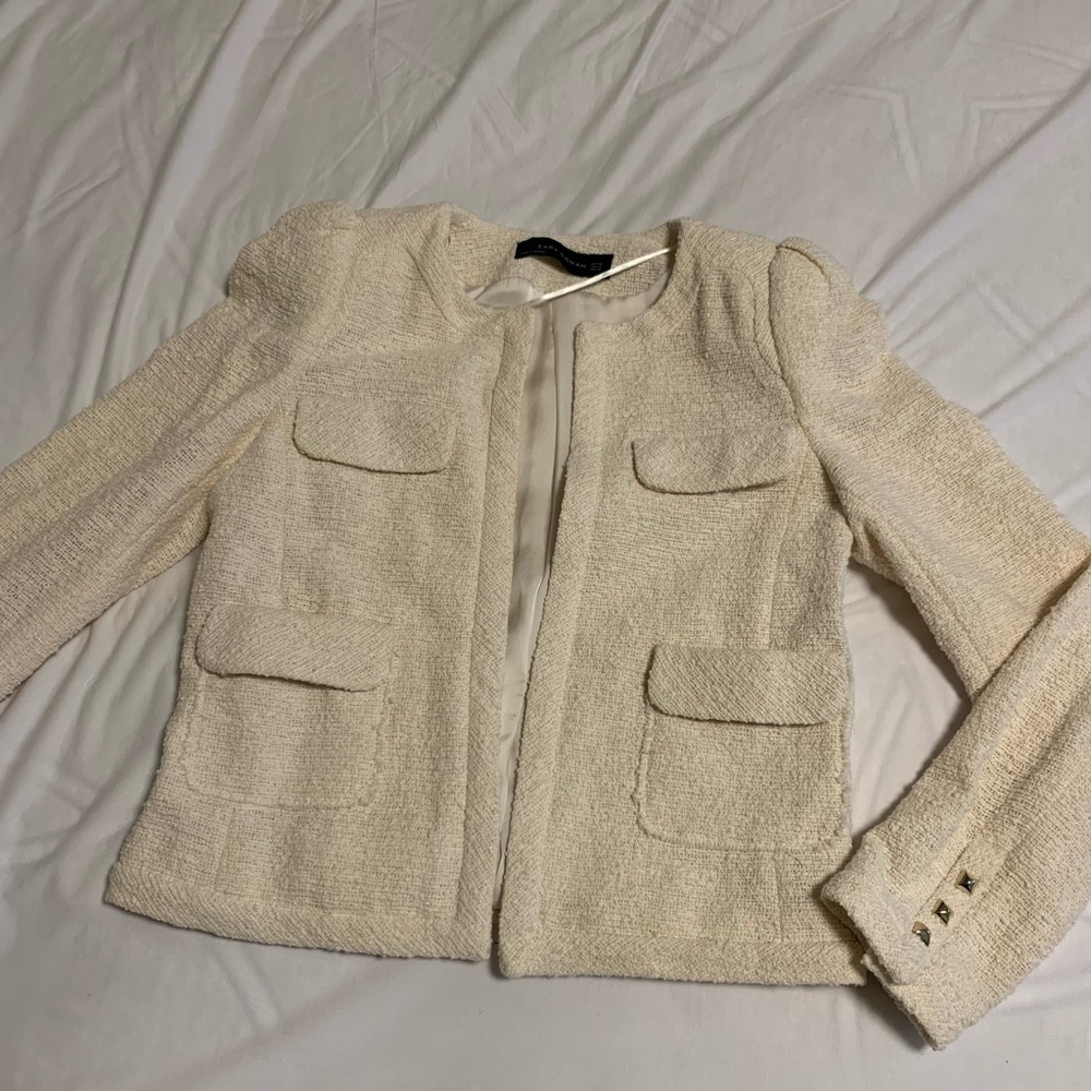 Cream Zara Jacket